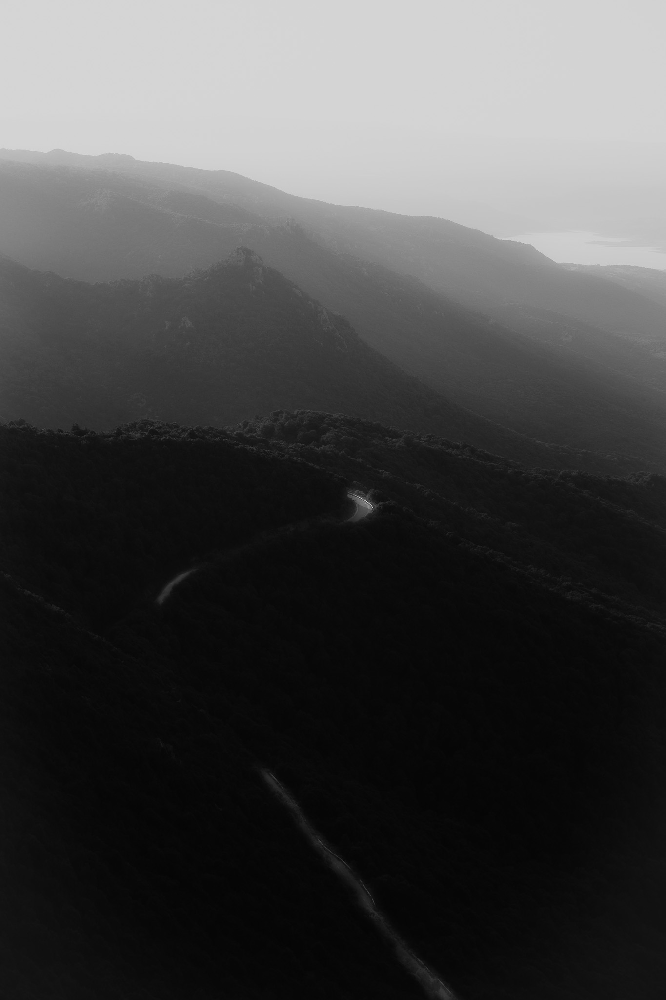 Atmospheric black and white landscape photograph by Michael Francalanci